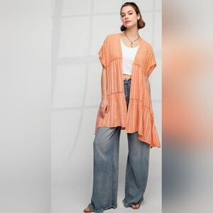 Easel Bright Orange Kimono